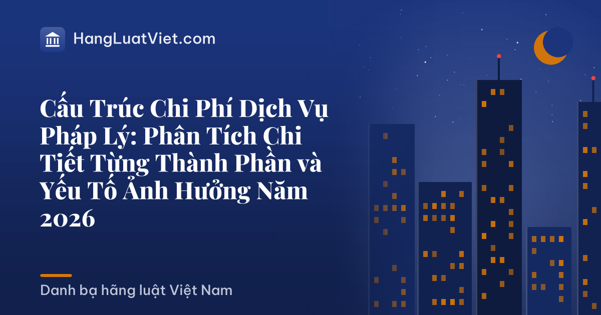 Cấu Trúc Chi Phí Dịch Vụ Pháp Lý: Phân Tích Chi Tiết Từng Thành Phần và Yếu Tố Ảnh Hưởng Năm 2026