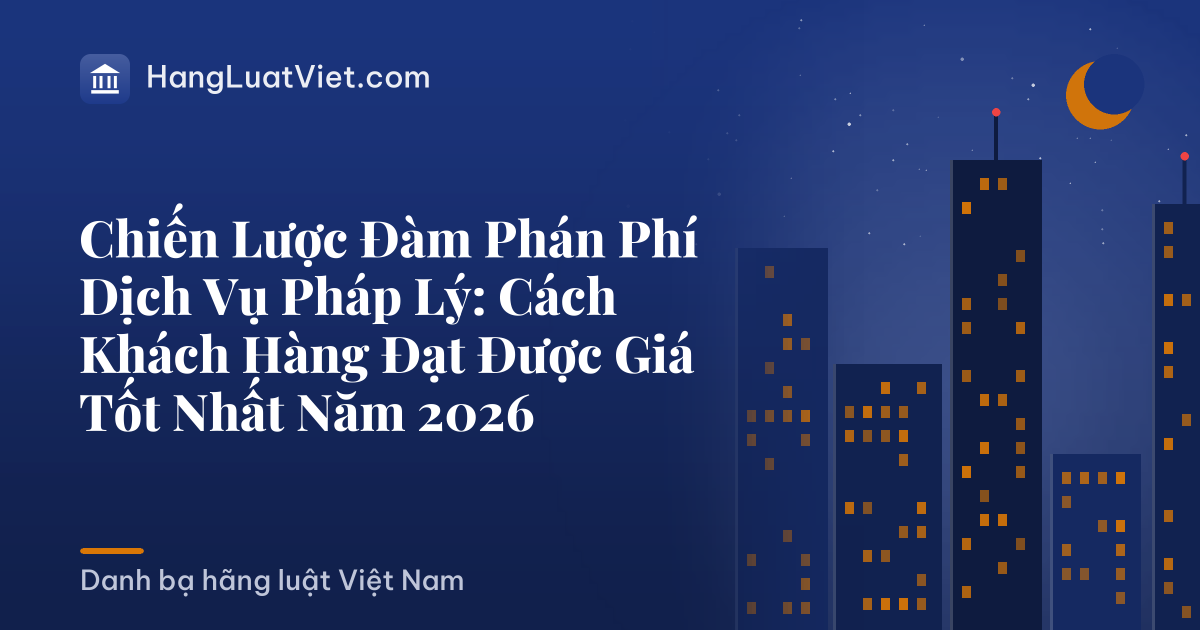 Chiến Lược Đàm Phán Phí Dịch Vụ Pháp Lý: Cách Khách Hàng Đạt Được Giá Tốt Nhất Năm 2026