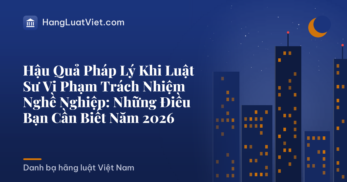 Hậu Quả Pháp Lý Khi Luật Sư Vi Phạm Trách Nhiệm Nghề Nghiệp: Những Điều Bạn Cần Biết Năm 2026