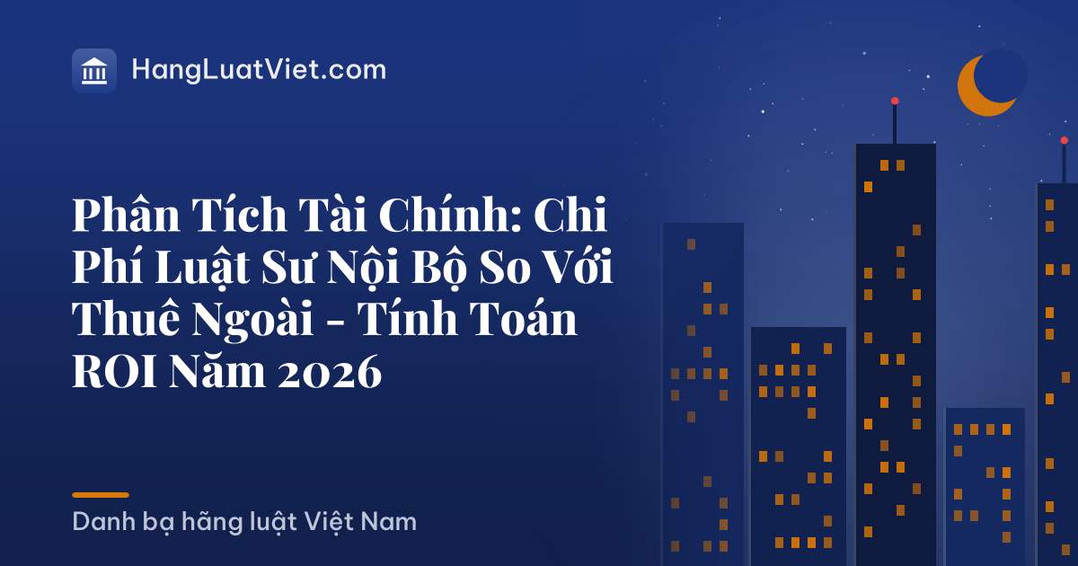 Phân Tích Tài Chính: Chi Phí Luật Sư Nội Bộ So Với Thuê Ngoài - Tính Toán ROI Năm 2026