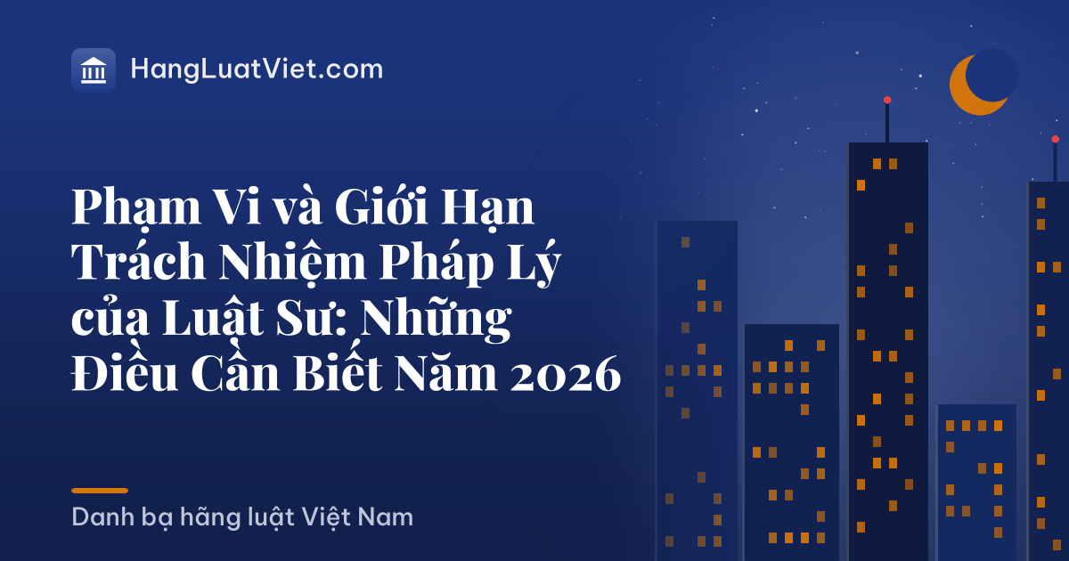 Phạm Vi và Giới Hạn Trách Nhiệm Pháp Lý của Luật Sư: Những Điều Cần Biết Năm 2026