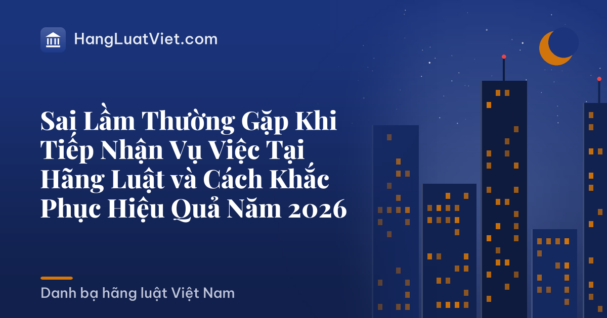 Sai Lầm Thường Gặp Khi Tiếp Nhận Vụ Việc Tại Hãng Luật và Cách Khắc Phục Hiệu Quả Năm 2026