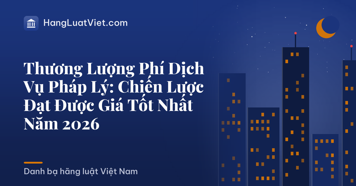 Thương Lượng Phí Dịch Vụ Pháp Lý: Chiến Lược Đạt Được Giá Tốt Nhất Năm 2026